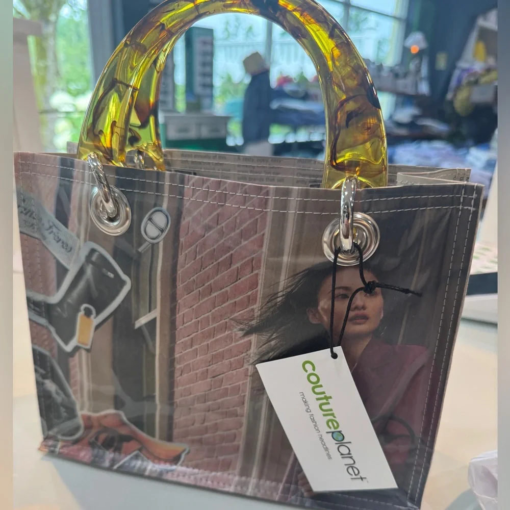 Couture Planet newspaper advertisement tote bag, Hermes Faubourg Calling, NWT